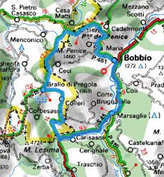 Mappa Bobbio Brallo